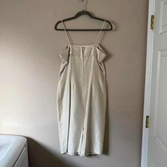 Vintage Cream Silk Dress Square Neck - Picture 5 of 8